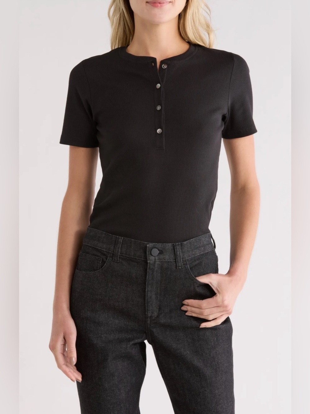 NWT Theory Rib Henley Perry Knit Top